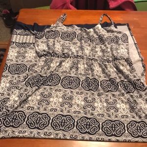 Large navy and white maxi dress